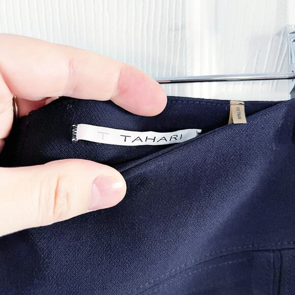 T Tahari Navy Pencil Skirt - Picture 4 of 8